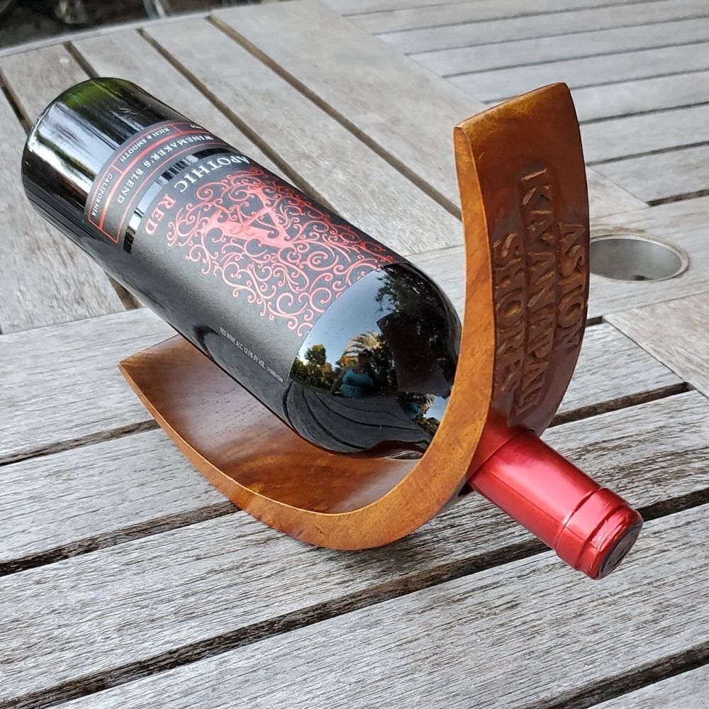Vintage Wooden Aston Kaanapali Shores Wine Bottle Holder